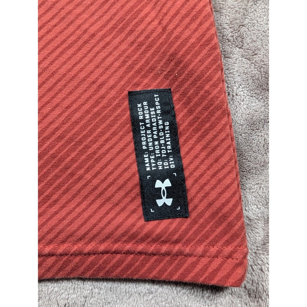 Under Armour Project Rock Tank Top Mens Small Orange 100 Percent Effort Guts - Picture 6 of 9